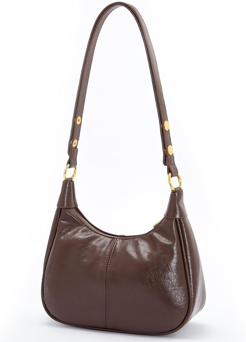 celestina Shoulder Bags for Women Small Hobo Bags Crescent Shaped Cute Retro Tote Handbag Mini Clutch Purse with Zipper Closure - Image 1